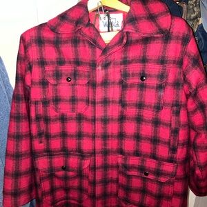 Woolrich Men's Red and Black Checkered Jacket